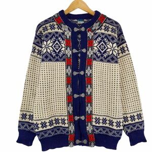 $375 VTG Dale Of Norway M 50 Men’s Cardigan Sweater Fair Isle Wool Metal Clasps